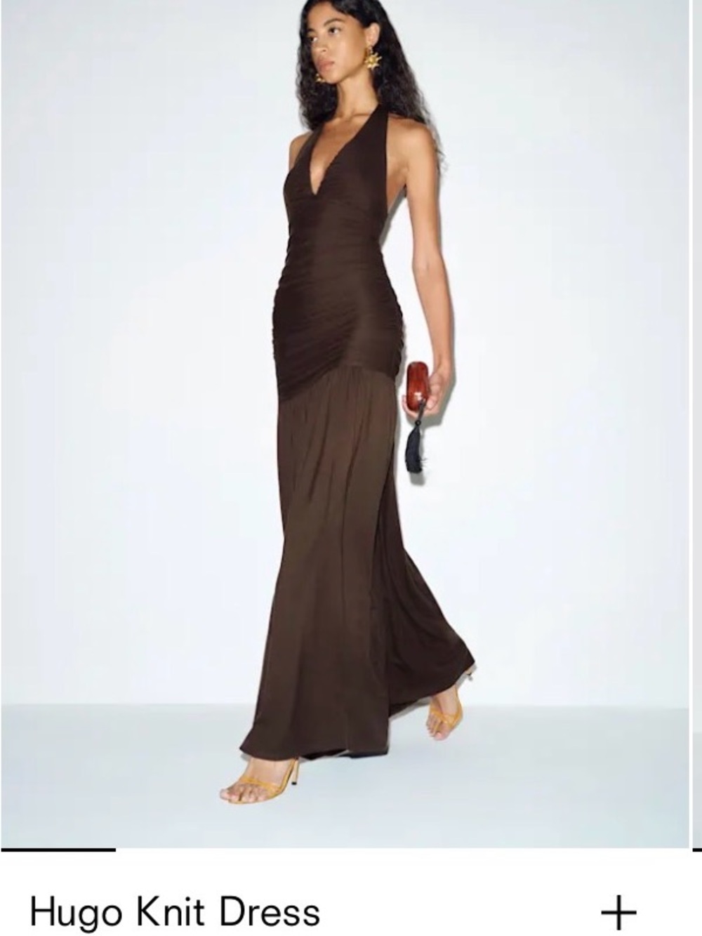 Reformation Chocolate Brown Halter Maxi Dress